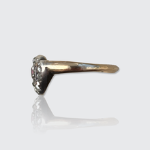 Load image into Gallery viewer, Antique Ruby, Sapphire &amp; Diamond Double Hearts Ring