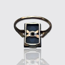 Load image into Gallery viewer, Art Deco Onyx &amp; Diamond Clover Ring
