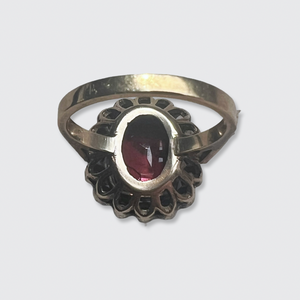 Garnet & Diamond Cluster Ring
