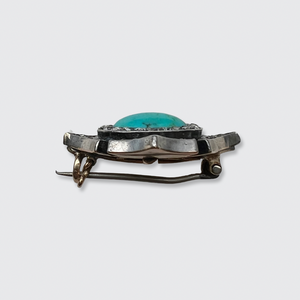 Victorian Turquoise & Diamond Brooch