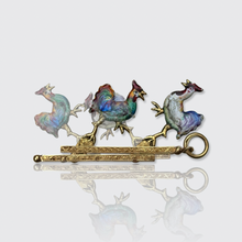 Load image into Gallery viewer, 19th Century Enameled Fighting Roosters Novelty Pendant