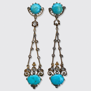 Belle Epoque Turquoise & Diamond Drop Earrings