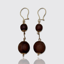 Load image into Gallery viewer, Victorian Wooden Ball Drop Earrings