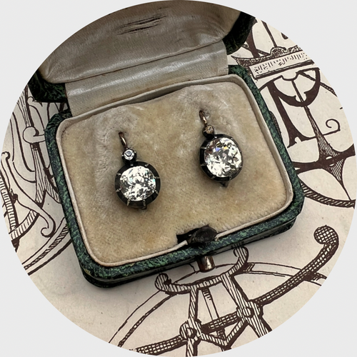 Victorian Paste Leverback Earrings