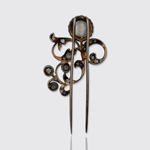 Load image into Gallery viewer, Vintage Silver Moonstone &amp; Diamond Fur Clip Brooch