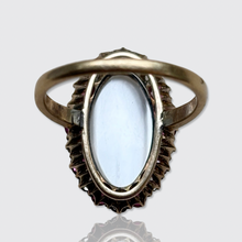 Load image into Gallery viewer, Belle Epoque Moonstone, Ruby &amp; Diamond Cluster Ring