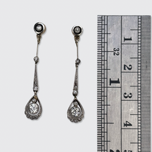 Load image into Gallery viewer, Art Deco Diamond Drop Earrings with Screw Fittings