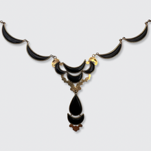 Load image into Gallery viewer, 19th Century Gold &amp; Onyx Lavalier Necklace, Vatican Workshop