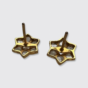 Victorian Rose-Cut Diamond Star Earrings