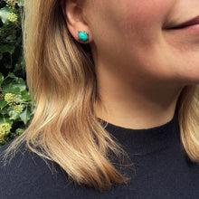 Load image into Gallery viewer, Victorian Turquoise &amp; Diamond Earrings