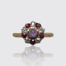 Load image into Gallery viewer, Amethyst, Ruby &amp; Diamond Cluster Ring