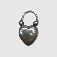Load image into Gallery viewer, Victorian Silver Watch Chain and Heart Padlock