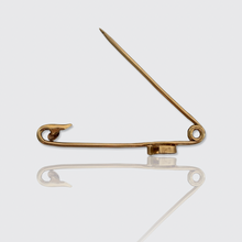 Load image into Gallery viewer, Art Deco Ruby Horseshoe Safety Pin Brooch