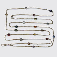 Load image into Gallery viewer, Reserved: Antique Multi Gemstone Station Guard Chain