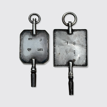 Load image into Gallery viewer, Two Silver 19th Century Swedish Watch Key Pendants