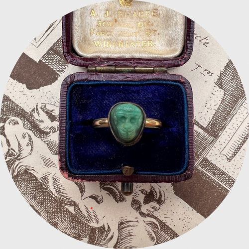 Victorian Carved Monkey Head Ring