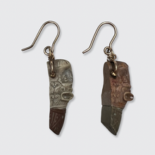 Load image into Gallery viewer, Carved Lava Stone Lion Earrings