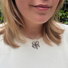 Load image into Gallery viewer, 19th Century Rose-Cut Diamond Bow Pendant