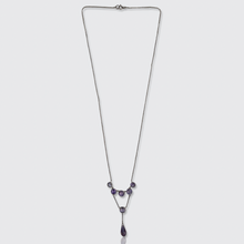 Load image into Gallery viewer, Edwardian Silver Amethyst Lavalier Drop Necklace
