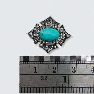 Victorian Turquoise & Diamond Brooch