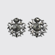 Load image into Gallery viewer, Silver Rose-Cut Diamond Earrings