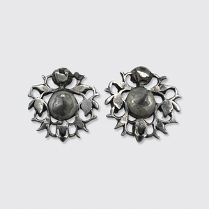 Silver Rose-Cut Diamond Earrings