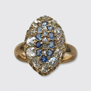 Edwardian Sapphire & Diamond Marquise Ring