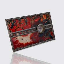 Load image into Gallery viewer, Antique Silver &amp; Agate &#39;Pensee a Moi&#39; Desk Clock