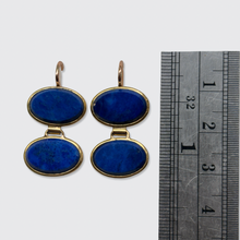 Load image into Gallery viewer, Lapis Lazuli Drop Earrings, Cufflink Conversion