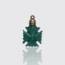 Load image into Gallery viewer, Victorian Glass Maltese Cross Perfume Bottle Pendant