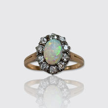 Load image into Gallery viewer, 19th Century Opal &amp; Diamond Cluster Ring