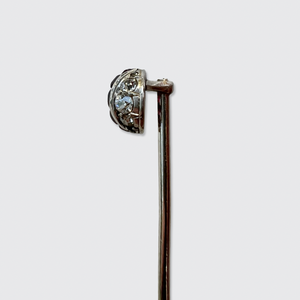 Platinum Art Deco Ruby & Diamond Ball Stickpin