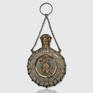 Antique Caged Glass Perfume Bottle with Ring