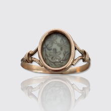 Load image into Gallery viewer, 19th Century Hairwork Forget Me Not Flower Ring