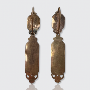 Georgian Enameled Day to Night Earrings