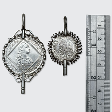 Load image into Gallery viewer, Two Silver Coin-Shaped Watch Key Pendants