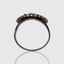 Load image into Gallery viewer, 18th Century Circular Enamel, Pearl &amp; Diamond Hairwork Ring