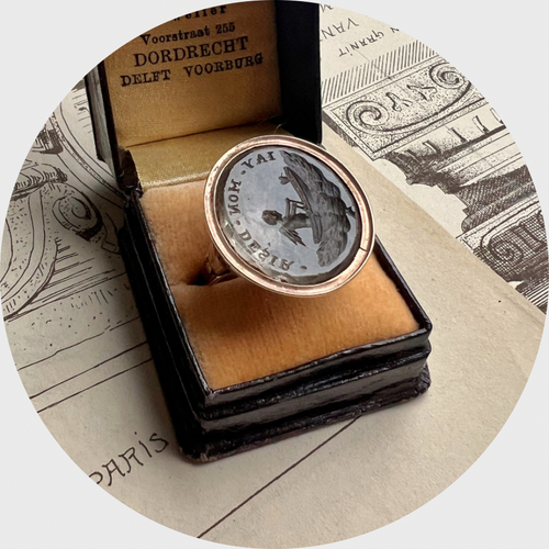 Georgian Rowing Cupid Intaglio Ring