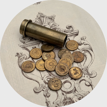 Load image into Gallery viewer, 19th Century Round Wax Seal Etui with Fifteen Double-Sided Seals