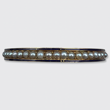 Load image into Gallery viewer, Pair of Victorian Pearl &amp; Enamel Bangle Bracelets