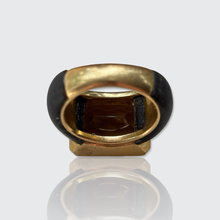 Load image into Gallery viewer, Vintage Citrine, Wood &amp; Gold Statement Ring