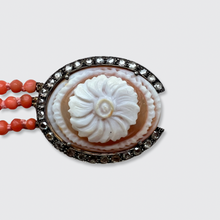 Load image into Gallery viewer, Vintage Coral &amp; Rose-Cut Diamond Cameo Bracelet