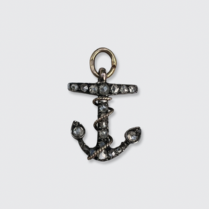 Victorian Rose-Cut Diamond Anchor Pendant