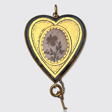 Load image into Gallery viewer, 19th Century Locked Heart Hairwork Locket Pendant
