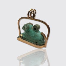 Load image into Gallery viewer, Egyptian Revival Faience Khnum Ram&#39;s Amulet Pendant