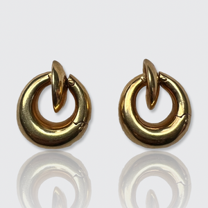 Vintage 18k Gold Clip Earrings, Pomellato