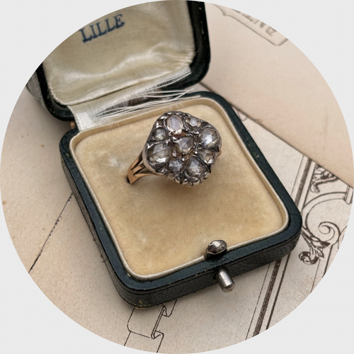 Georgian Rose-Cut Diamond Kite-Shaped Ring
