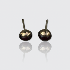 Garnet & Diamond Ear Studs, Button Conversion