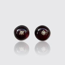 Load image into Gallery viewer, Garnet &amp; Diamond Ear Studs, Button Conversion