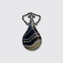 Load image into Gallery viewer, Banded Agate &amp; Silver Perfume Flask